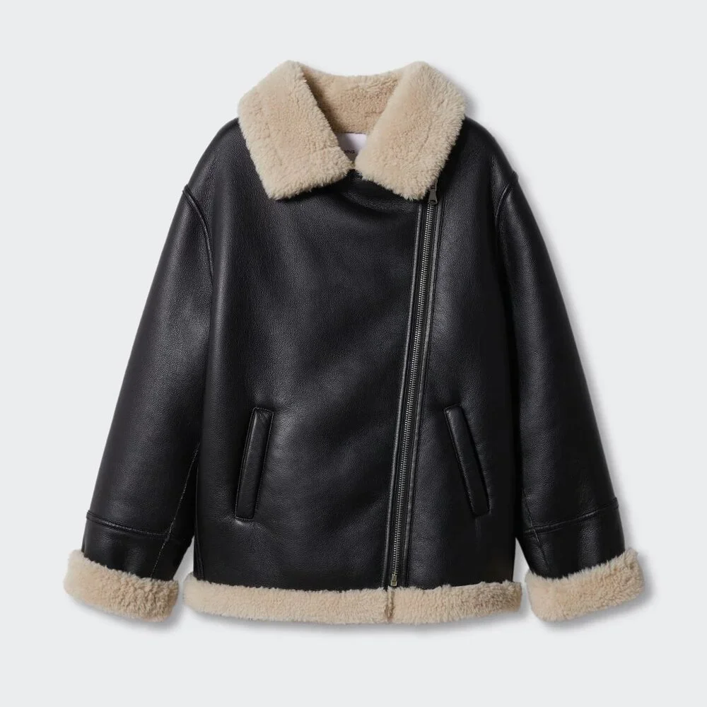NWT Mango Faux Shearling-Lined Jacket - Picture 1 of 5